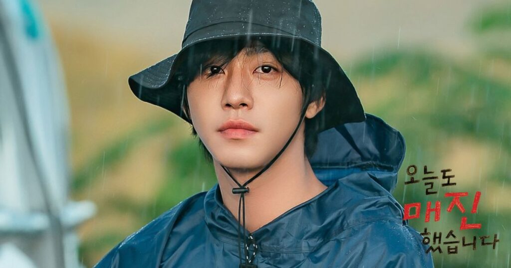 雨に打たれているイケメン農夫マシューリー ヒョソプ